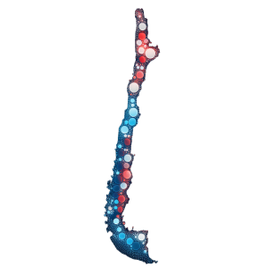 Mapa vectorial de Chile, representando la asesoría legal de Montiglio y Asociados a nivel nacional